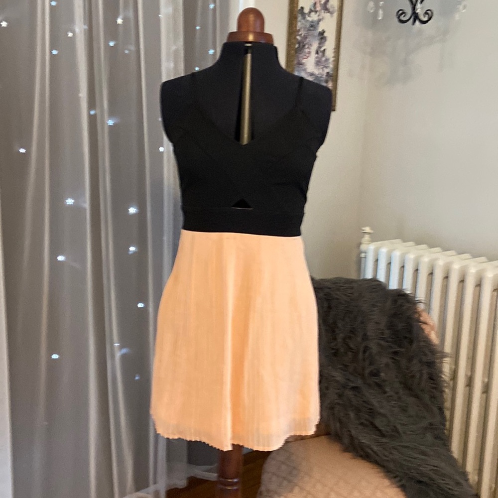 Blush pink and Black dress.
